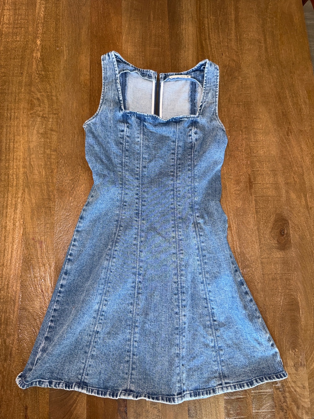 Abercrombie & Fitch Light Blue Denim Overall Dress